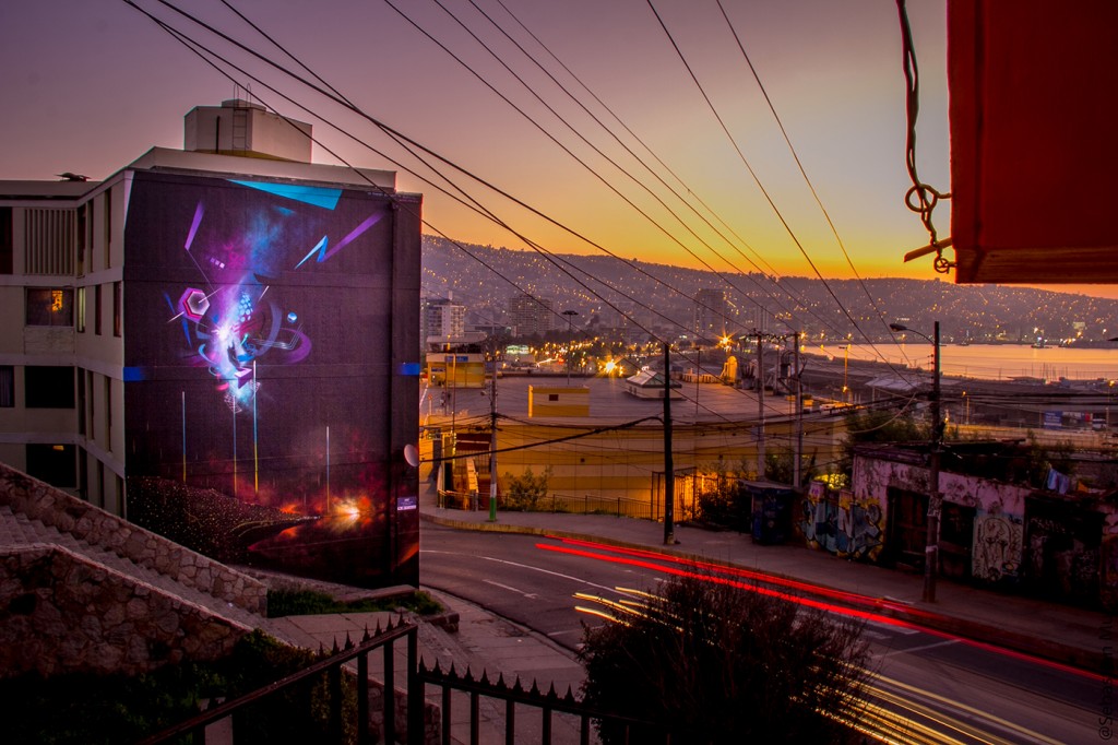 Claudio Drë arte urbano en Valparaíso, Chile 