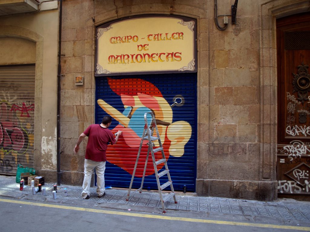 arte urbano en el barrio del Raval, Barcelona