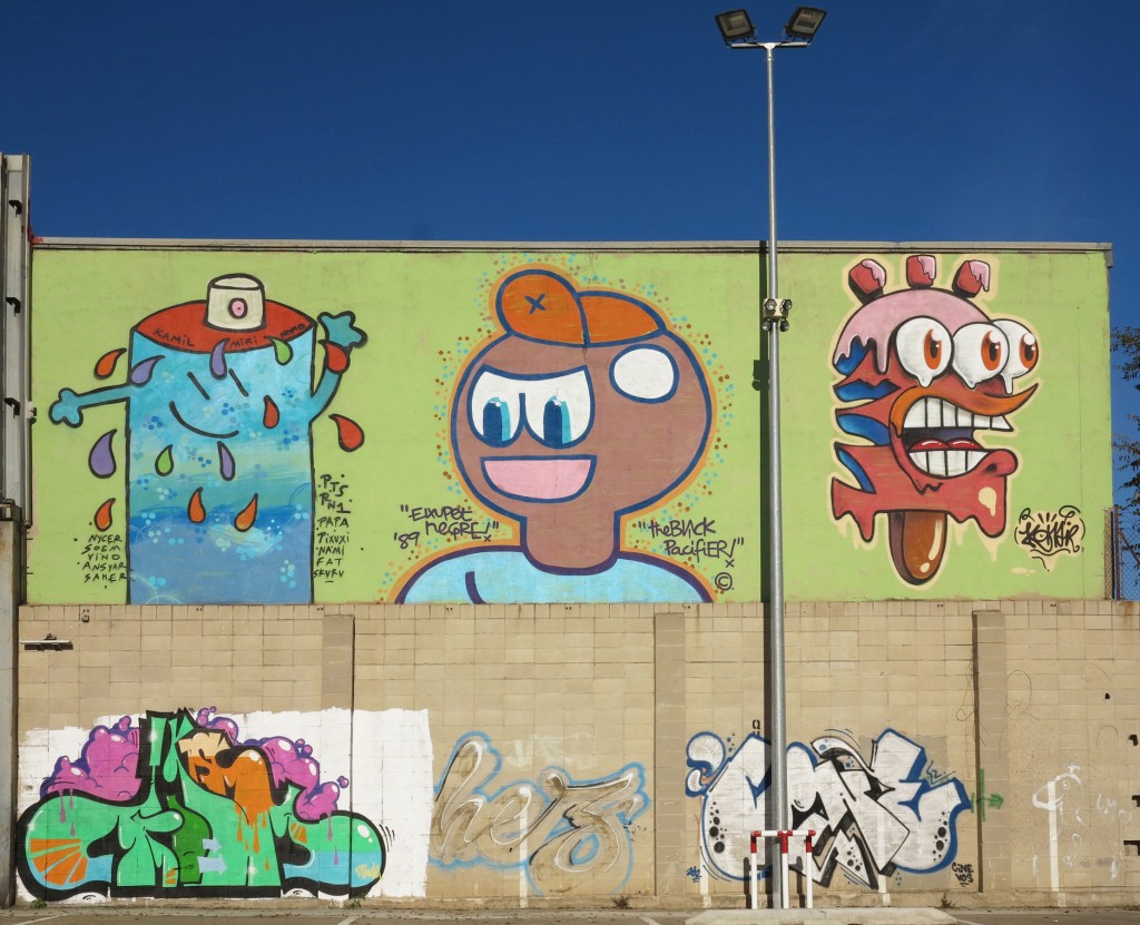 Kamil, El Xupet Negre y Konair arte urbano en Barcelona