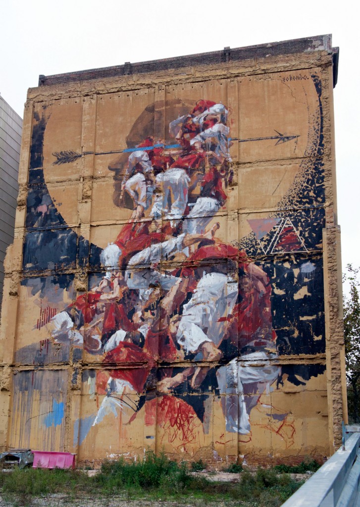 Borondo arte urbano en Barcelona