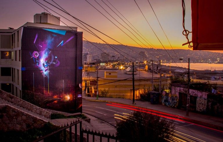 Claudio Drë arte urbano en Valparaíso, Chile