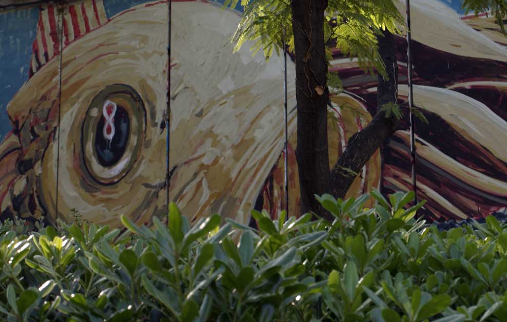 Ru8icon1 arte urbano en la plaza Botticelli de Barcelona