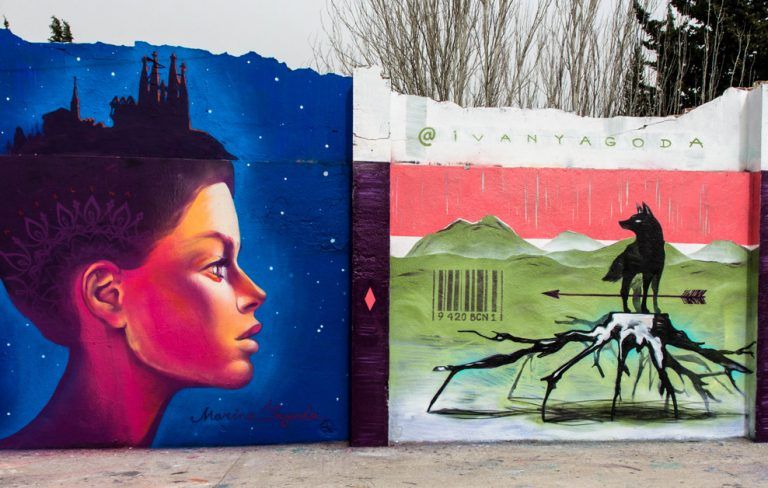Marina Yagoda e Ivan Yagoda arte urbano en Barcelona