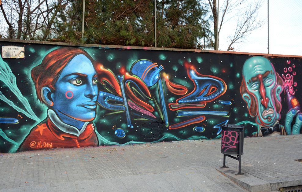 Mr. Ovni & Simón Vázquez arte urbano en Barcelona