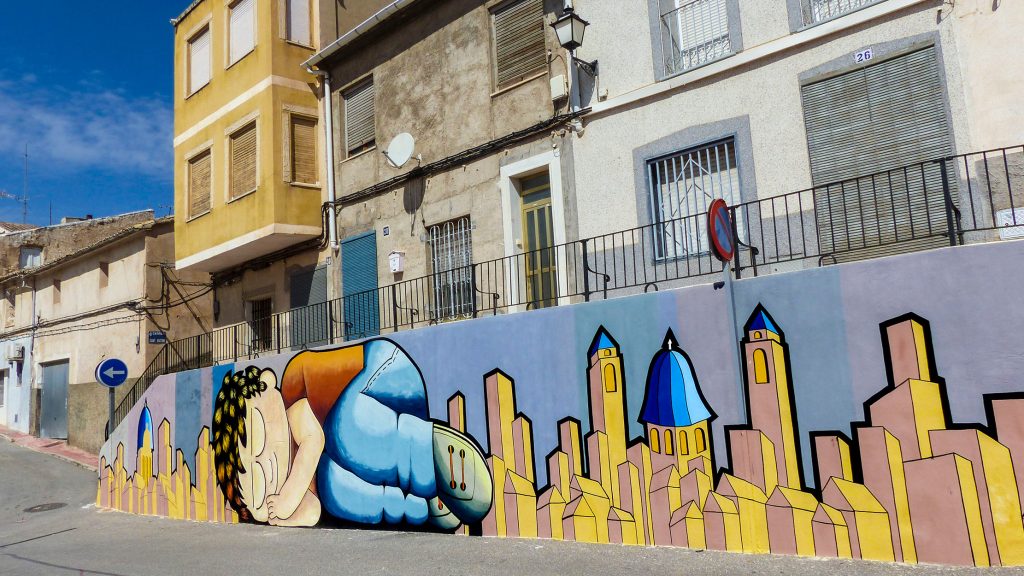 Manu Sanz arte urbano en Monòver, Valencia