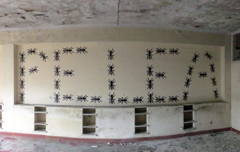 arte urbano antpintura, hormigas obreras, Barcelona