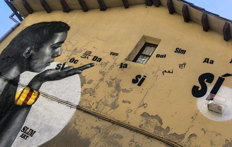 Arte urbano de Slim en Berga
