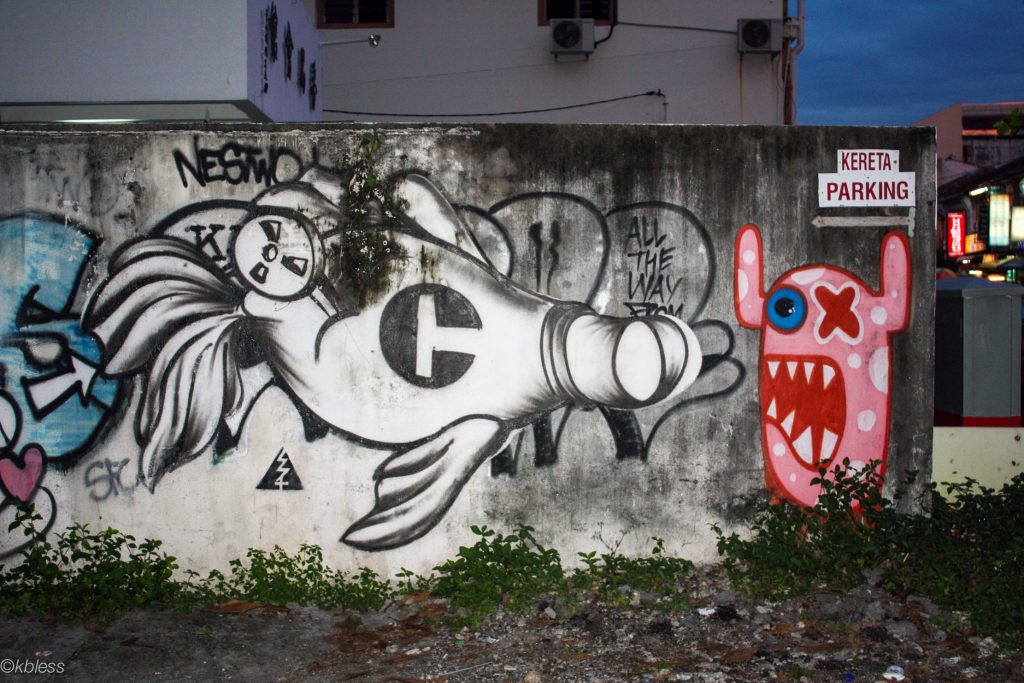 arte urbano Oxalien en Penang, Malaysia