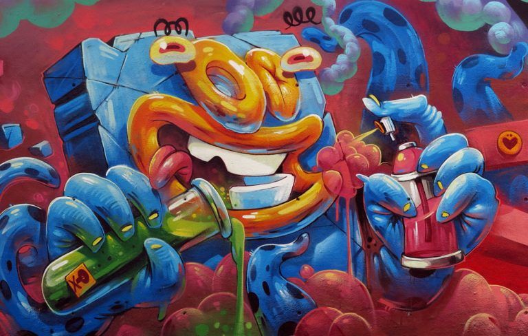 Arte urbano Cristian Blanxer, Saturno, Arsek & Erase en Barcelona