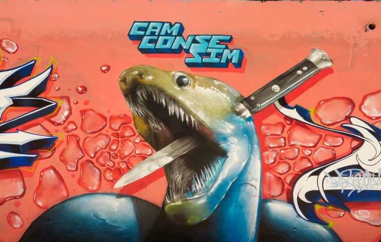 Arte urbano de CamCamej, Conse y SimOne, Barcelona