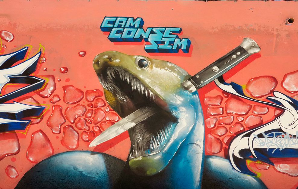 Arte urbano de CamCamej, Conse y SimOne, Barcelona
