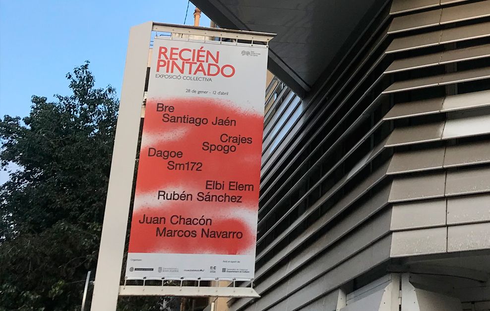 arte urbano recién pintado, badalona