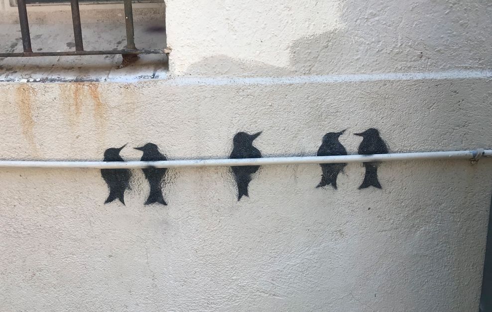 Arte urbano pájaros Barcelona