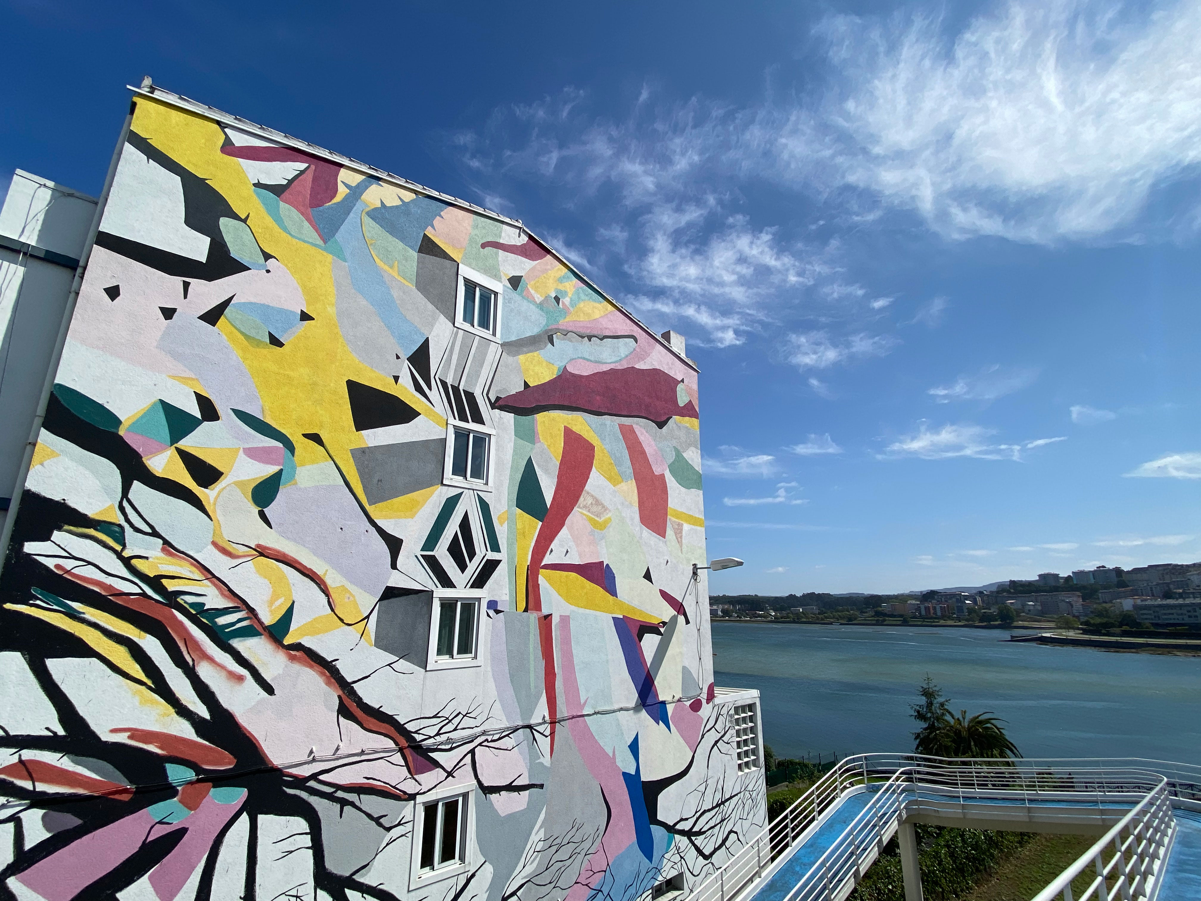 Arte urbano Paula Fraile en Perillo, La Coruña