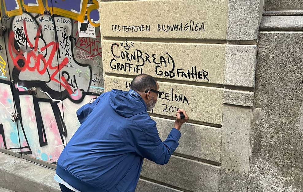 street art gallery Barcelona cornbread