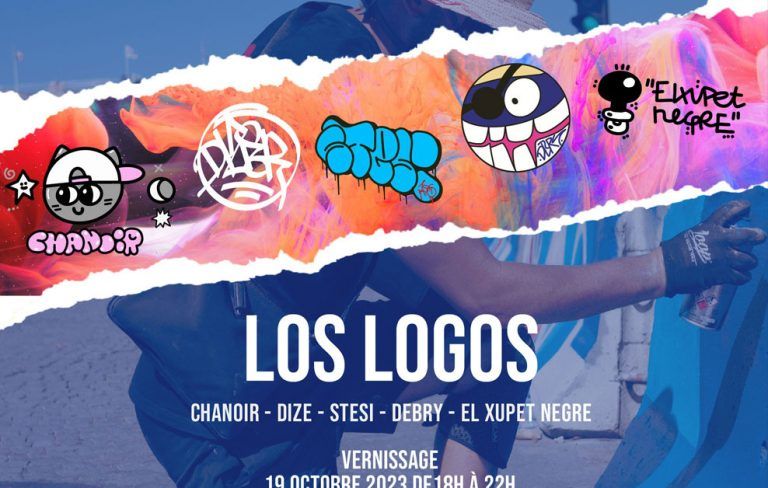 Arte urbano Los logos El Xupet Negre, Chanoir, Dize, Stesi y Debry, parís, francia