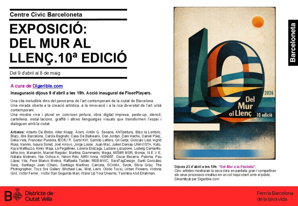 Cartel de la exposición colectiva de arte Del Mur al Llenç edición 10 
